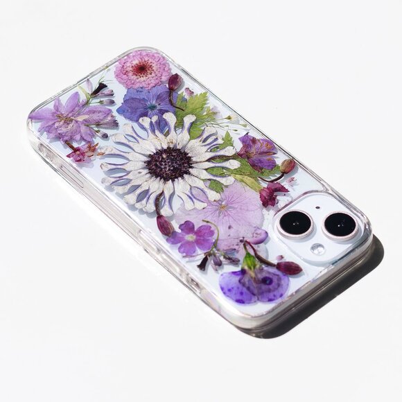 white pressd Flower iphone 15 pro max 14 13 phone case cover pixel 9 9 pro xl 8 - Picture 4 of 6